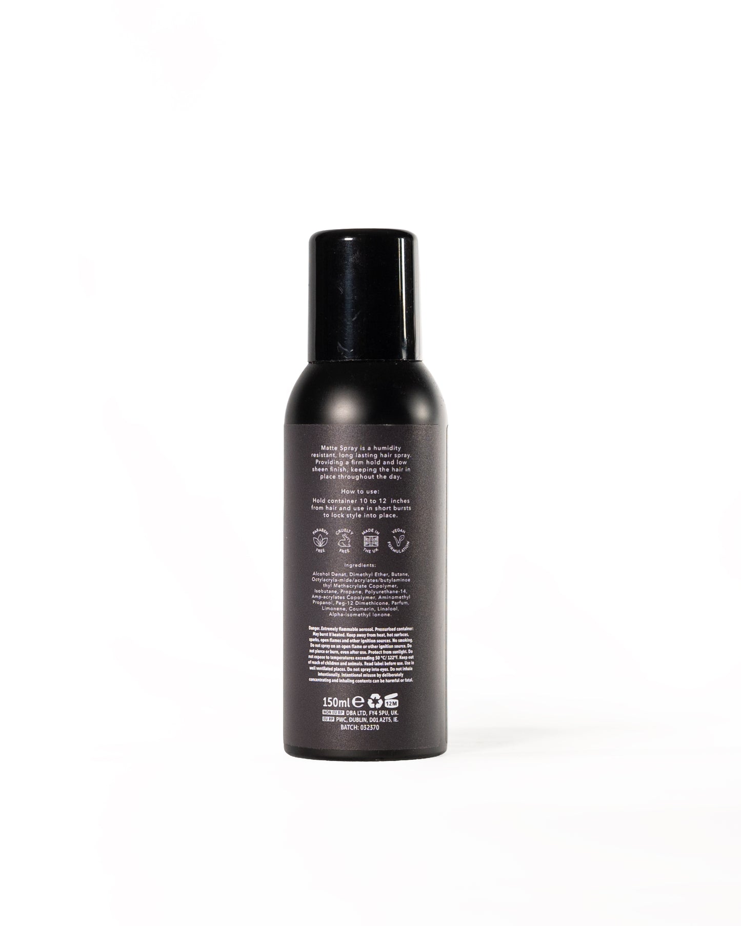 Matte Spray natural hold and dry texture by ROOTS London