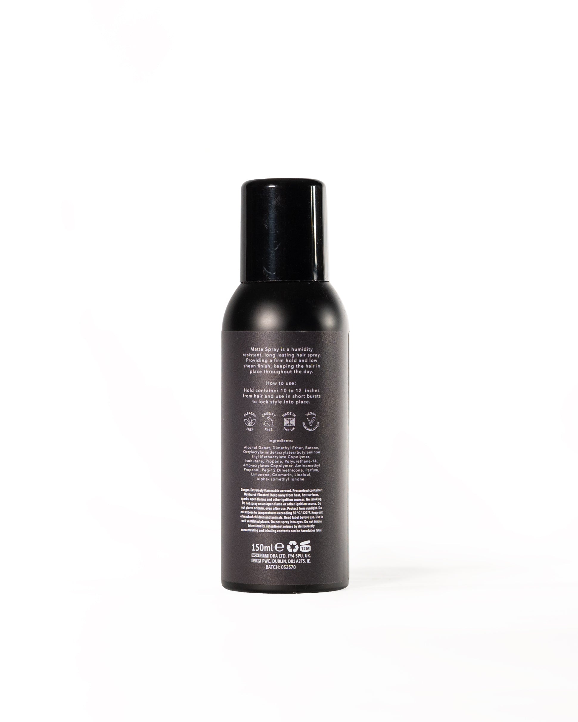 Matte Spray natural hold and dry texture by ROOTS London