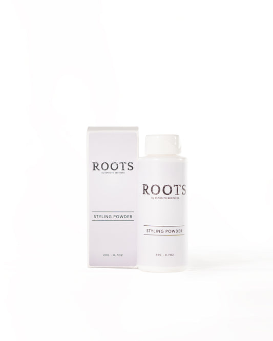 Styling Powder volumizing hair product by ROOTS London 
